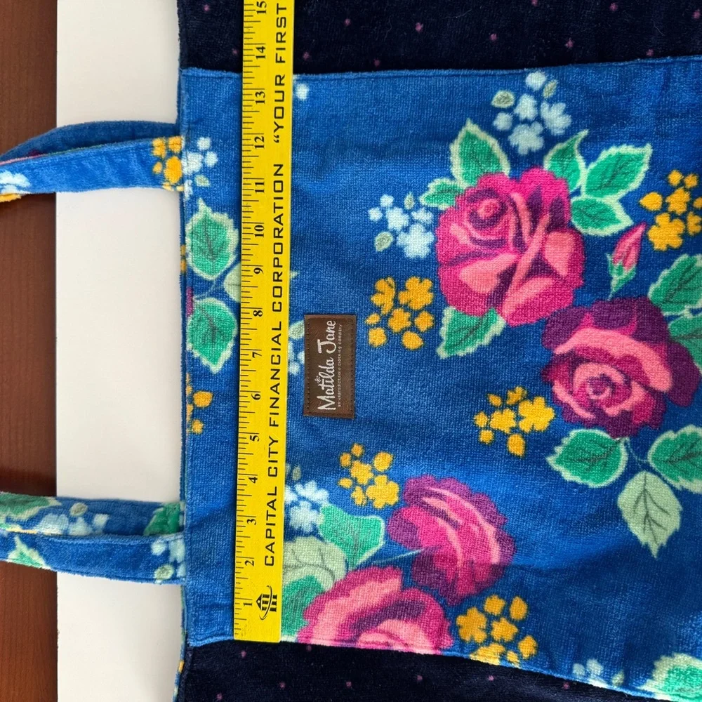 Matilda Jane Sweet Sunshine Blue Floral Towel Reusable Tote‎ Bag